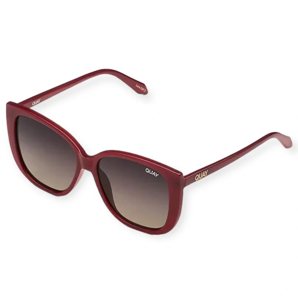 QUAY Ever After Sunglasses Polarized Spice Frame Smoke Taupe Gradient Lens NWT